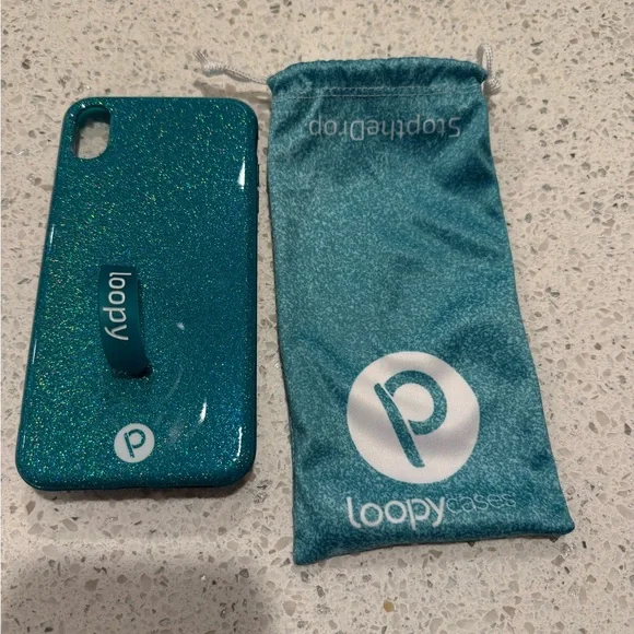 Loopy Original - iPhone Xs Max - Sparkle Turquoise / Sparkle Edition / Righty - Picture 1 of 3
